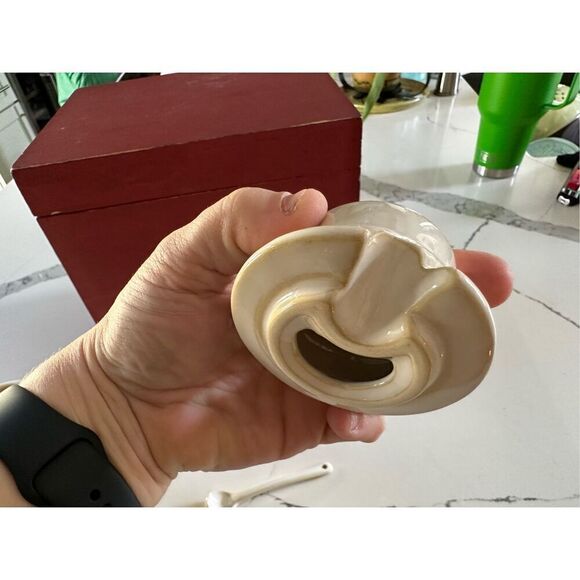 Pottery Barn Snowman Stackable Tea Set Ceramic Holiday Vintage w Spoon - Picture 8 of 9